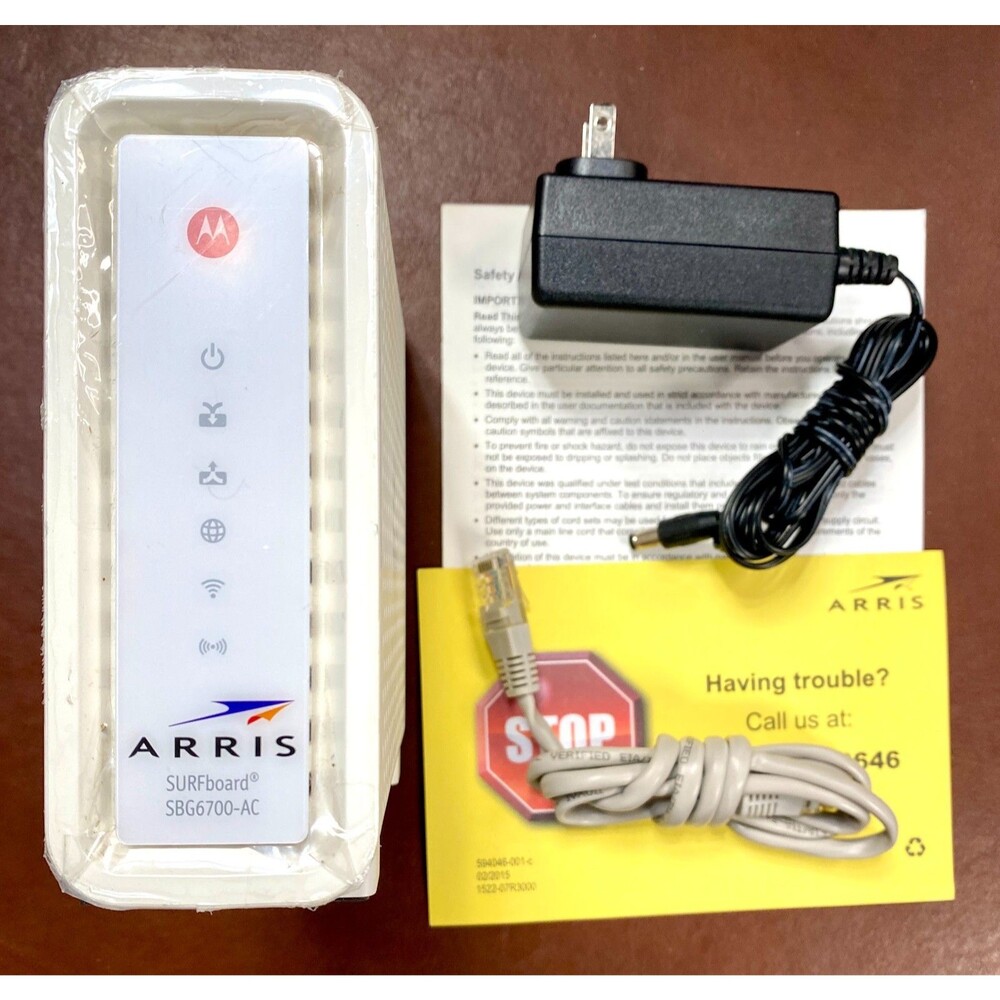 USED Motorola Arris AC1600 Surfboard Modem & Wi-Fi Router, Model SBG6700-AC - Picture 2 of 6